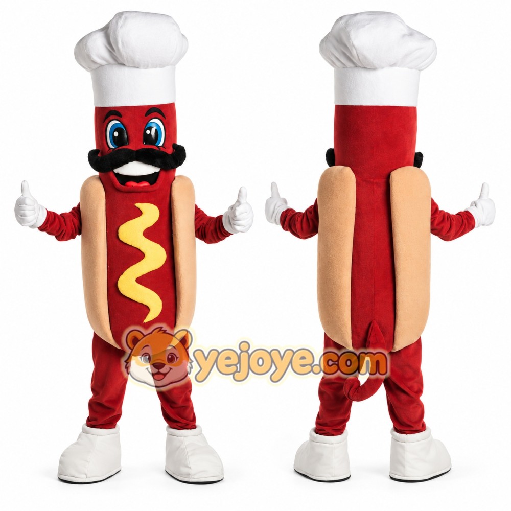 Chef Hot Dog Mascot Costume