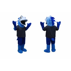 Blue Fish Mascot Costume