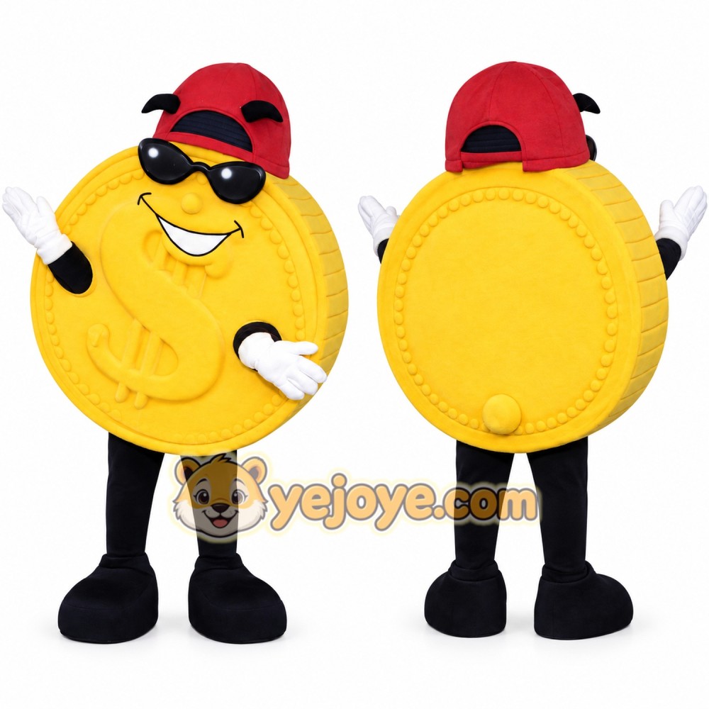 Gold Coin Mascot Costume Gold Coin Mascot Costume