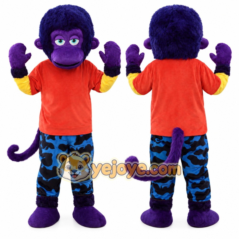 Realistic Purple Monkey Mascot Costume Realistic Purple Monkey Mascot Costume