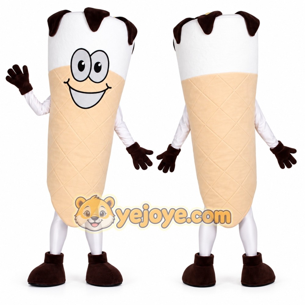 Happy Ice Cream Cone Mascot Costume Happy Ice Cream Cone Mascot Costume
