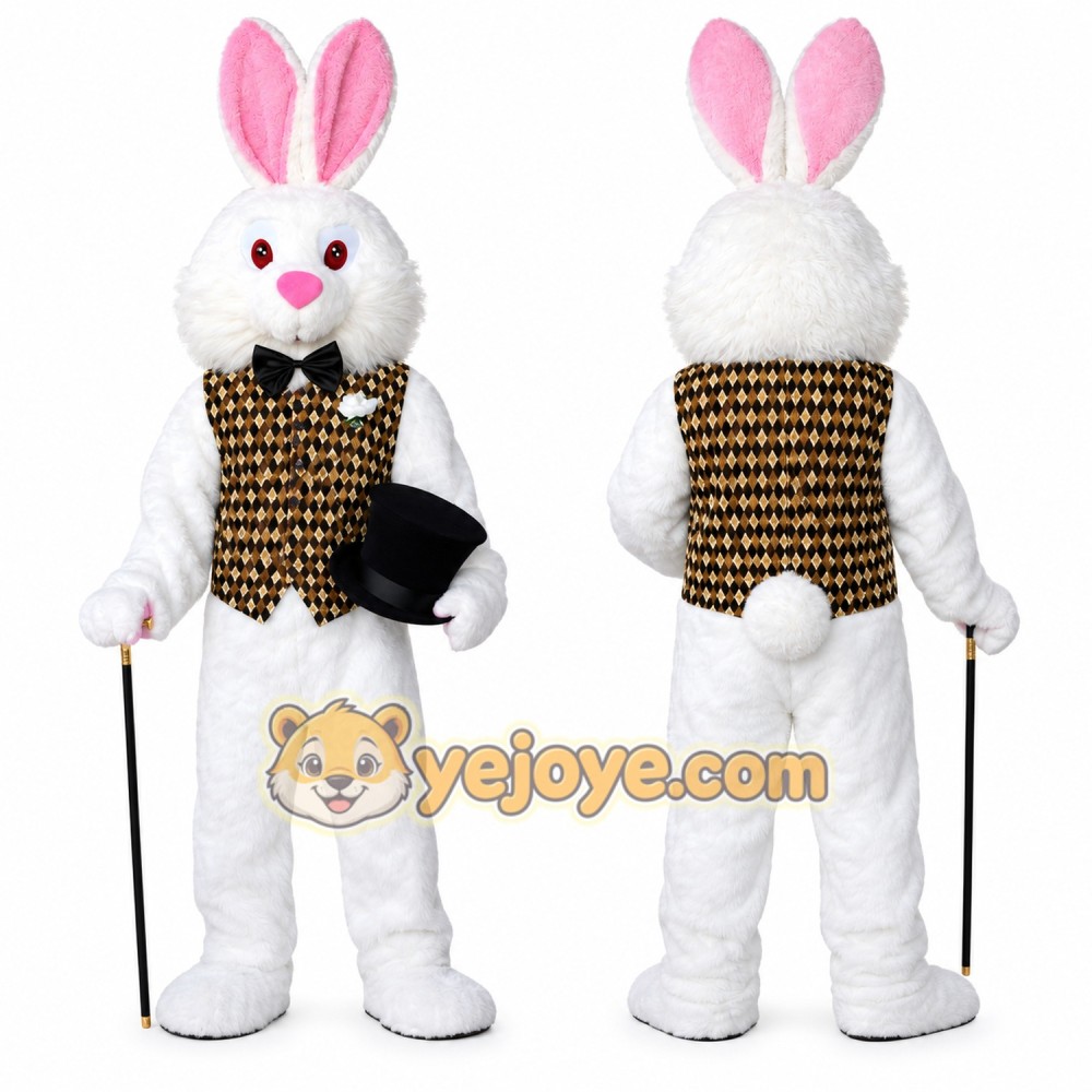 White Easter Bunny Mascot Costume White Easter Bunny Mascot Costume