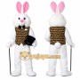 White Easter Bunny Mascot Costume