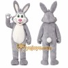 Friendly Grey Rabbit Mascot Costume Friendly Grey Rabbit Mascot Costume