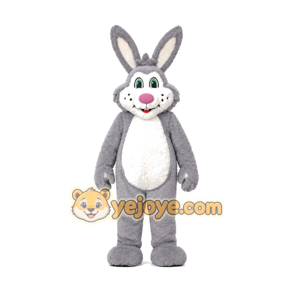 Friendly Grey Rabbit Mascot Costume Friendly Grey Rabbit Mascot Costume