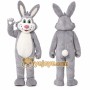 Friendly Grey Rabbit Mascot Costume