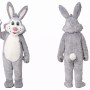 Friendly Grey Rabbit Mascot Costume