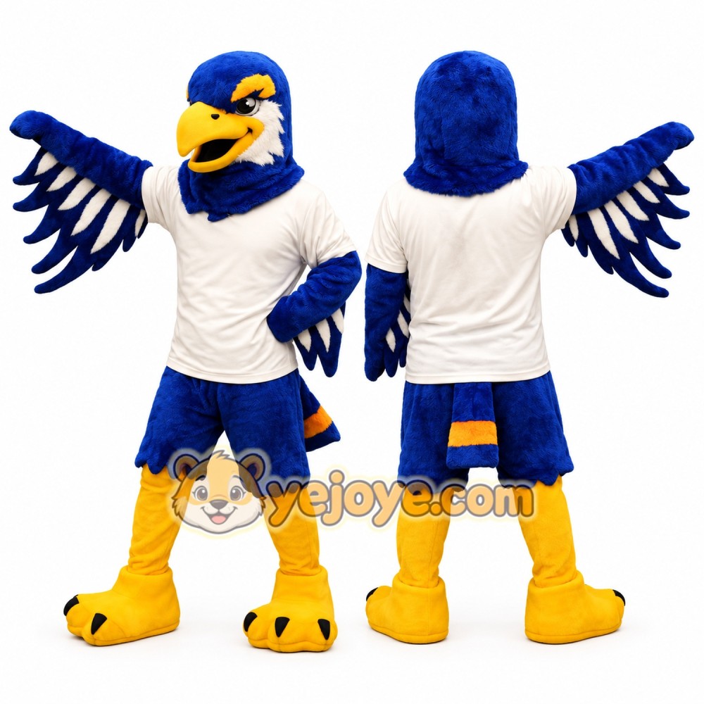 Sport Blue Hawk Mascot Costume