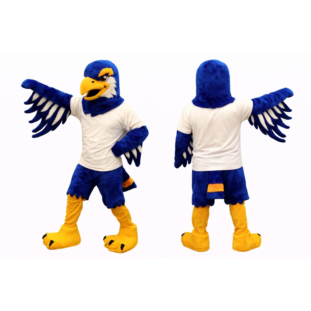 Sport Blue Hawk Mascot Costume
