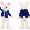 Friendly White Easter Bunny Mascot Costume