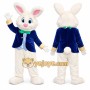 Friendly White Easter Bunny Mascot Costume