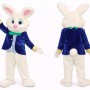 Friendly White Easter Bunny Mascot Costume