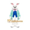 White Easter Bunny Mascot Costume With Green Suit White Easter Bunny Mascot Costume With Green Suit