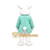White Easter Bunny Mascot Costume With Green Suit White Easter Bunny Mascot Costume With Green Suit