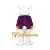 Happy White Easter Bunny Mascot Costume With Purple Suit Happy White Easter Bunny Mascot Costume With Purple Suit
