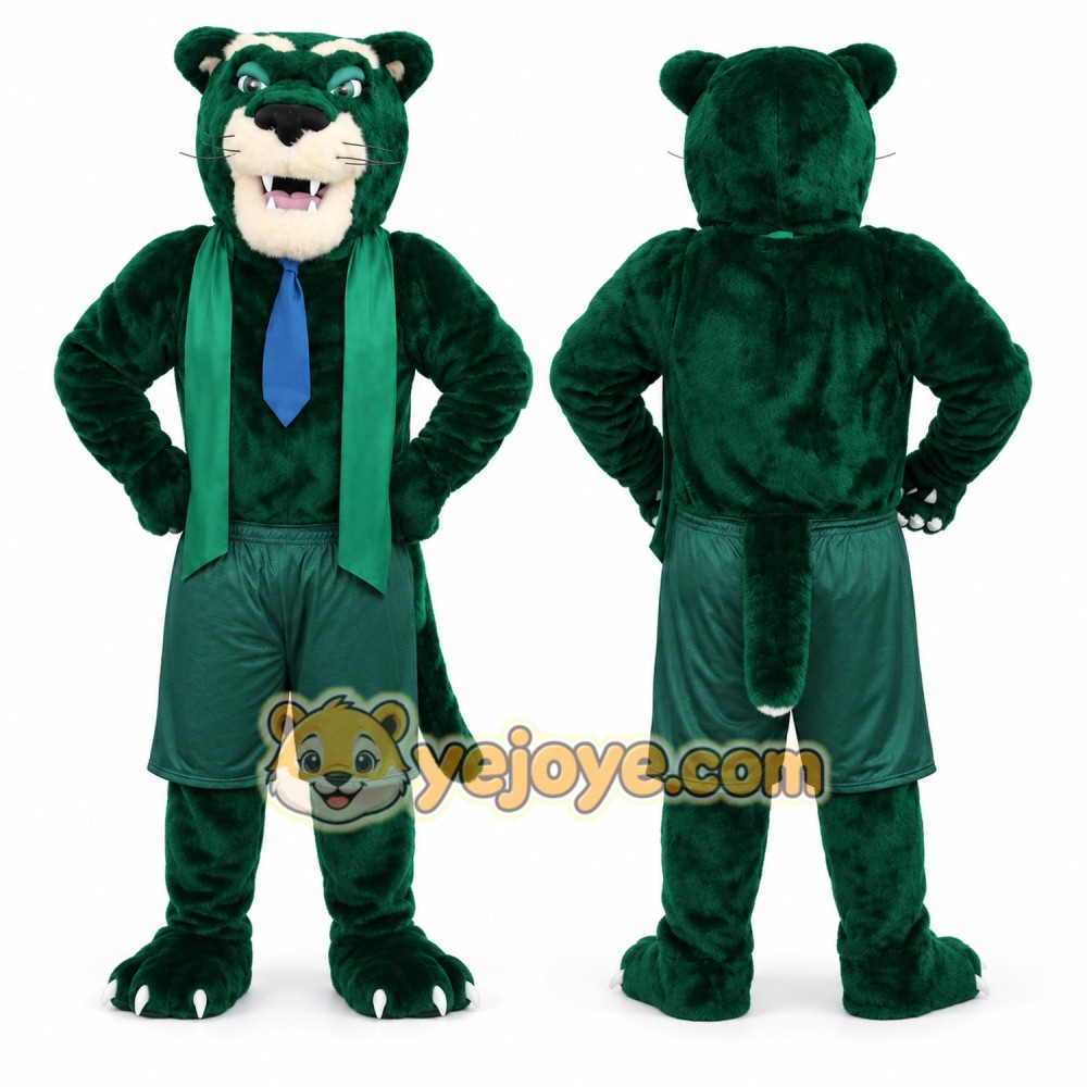 Green Panther Mascot Costume