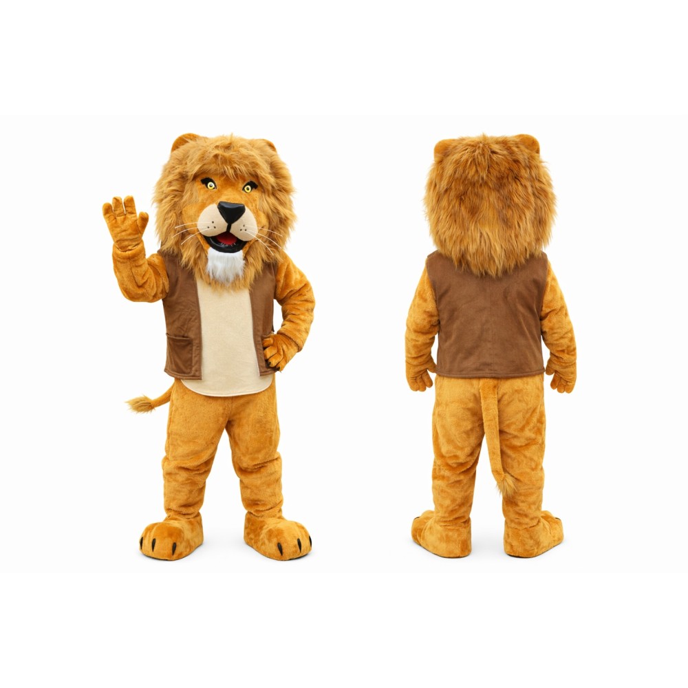 Realistic Friendly Lion Mascot Costume
