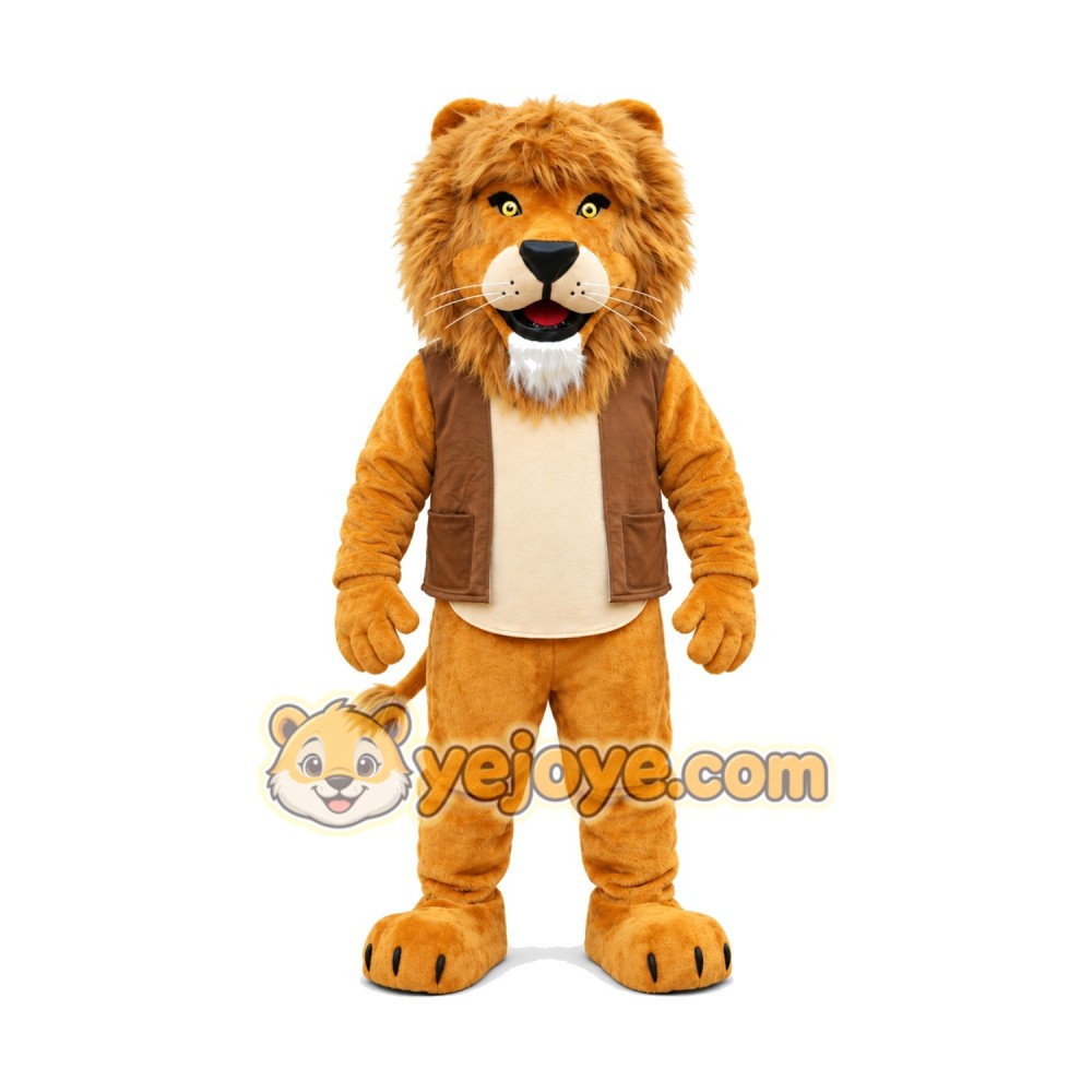 Realistic Friendly Lion Mascot Costume Realistic Friendly Lion Mascot Costume
