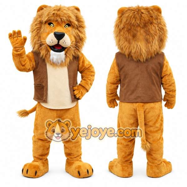 Realistic Friendly Lion Mascot Costume
