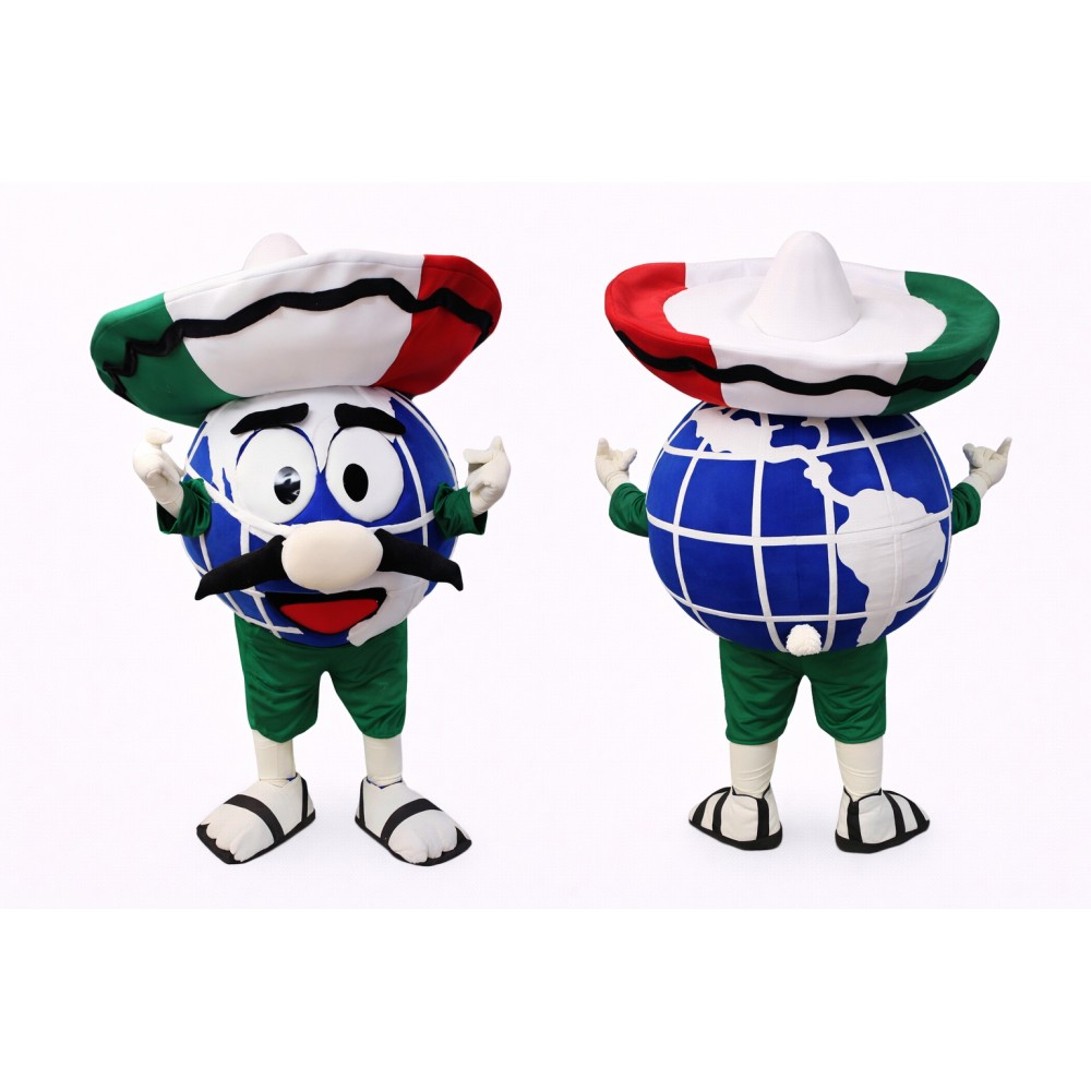 Mexico-Themed Globe Mascot Costume