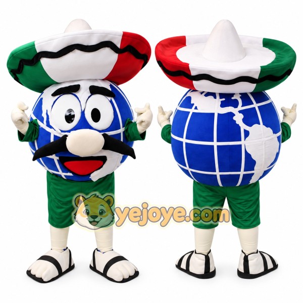 Mexico-Themed Globe Mascot Costume