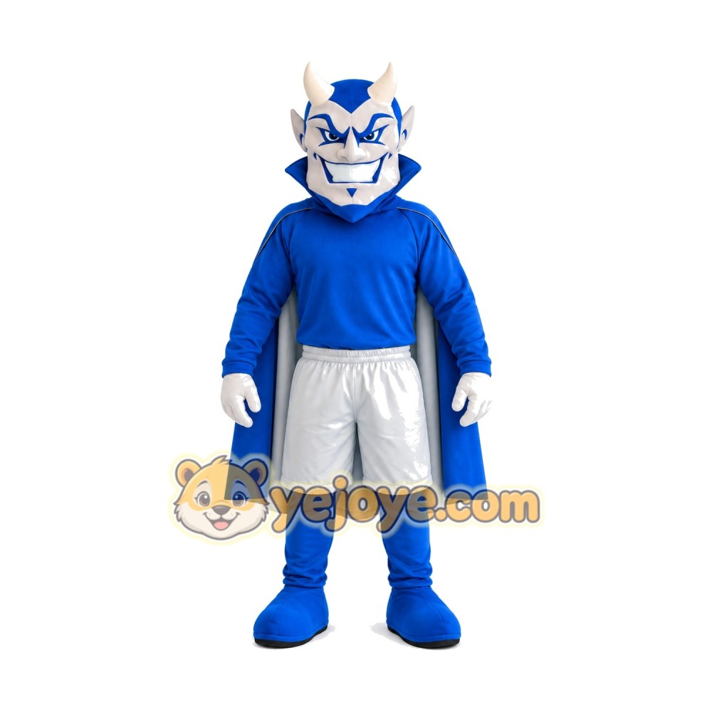 Happy Blue Devil Mascot Costume Happy Blue Devil Mascot Costume