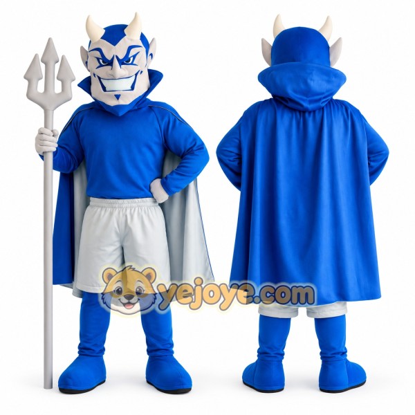 Happy Blue Devil Mascot Costume