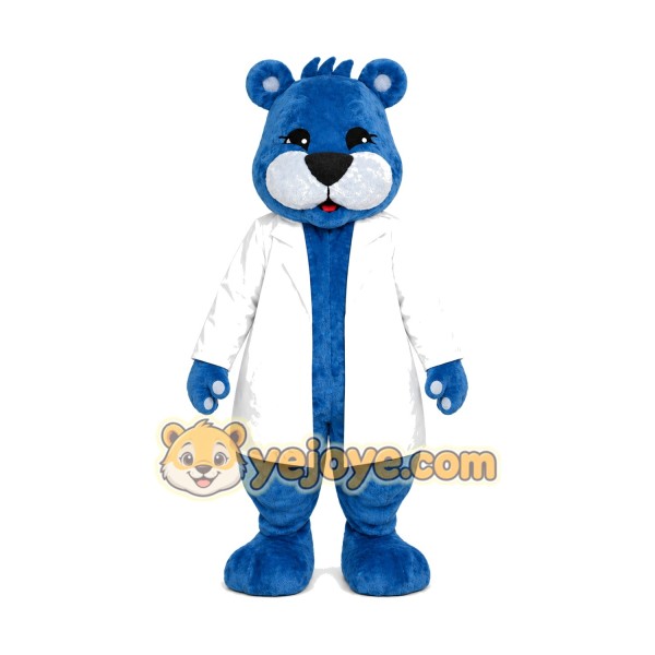 Blue Doctor Bear Mascot Costume