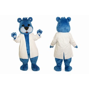 Blue Doctor Bear Mascot Costume