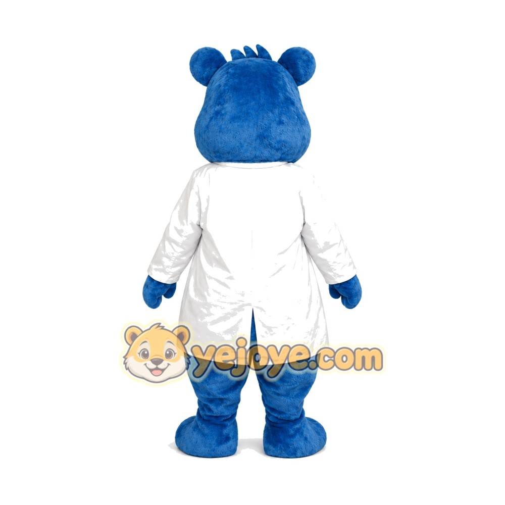 Blue Doctor Bear Mascot Costume