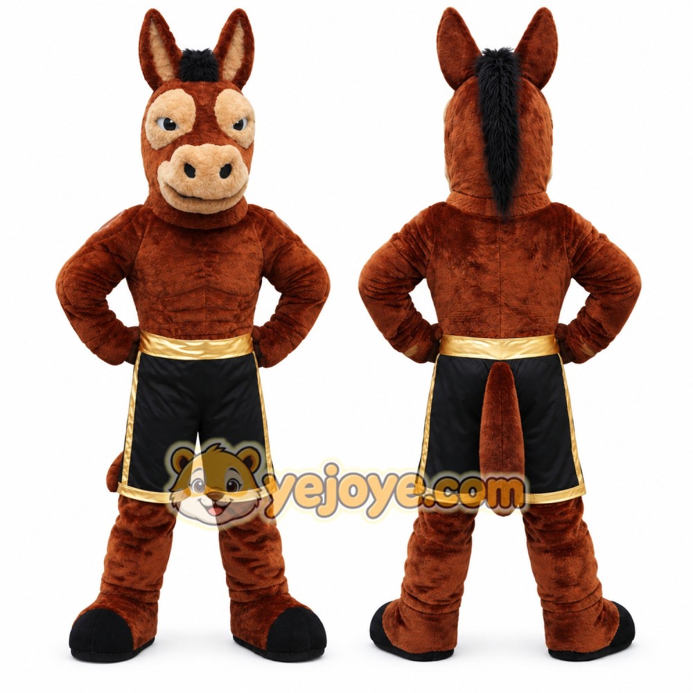Power Muscular Donkey Mascot Costume Power Muscular Donkey Mascot Costume