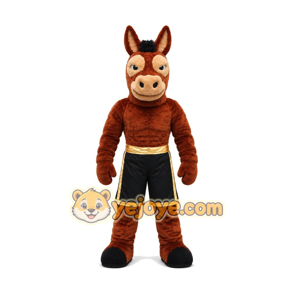 Power Muscular Donkey Mascot Costume Power Muscular Donkey Mascot Costume