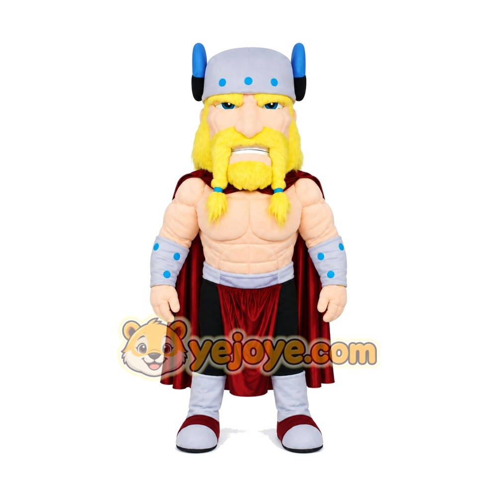 Viking Mascot Costume With Lightning Weapon
