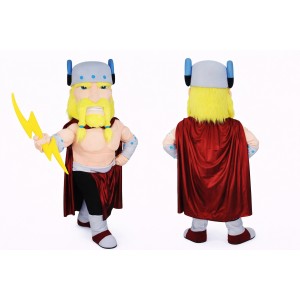 Viking Mascot Costume With Lightning Weapon