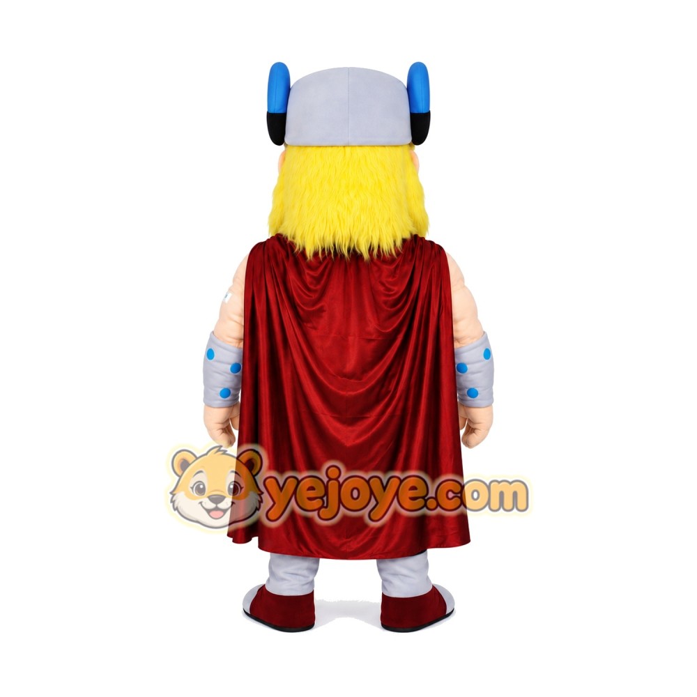 Viking Mascot Costume With Lightning Weapon