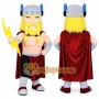 Viking Mascot Costume With Lightning Weapon