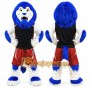 Realistic Blue Hair Lion Mascot Costume