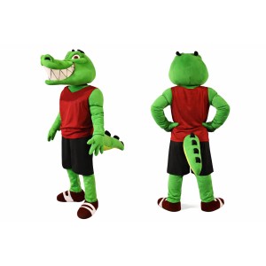 Happy Green Crocodile Mascot Costume
