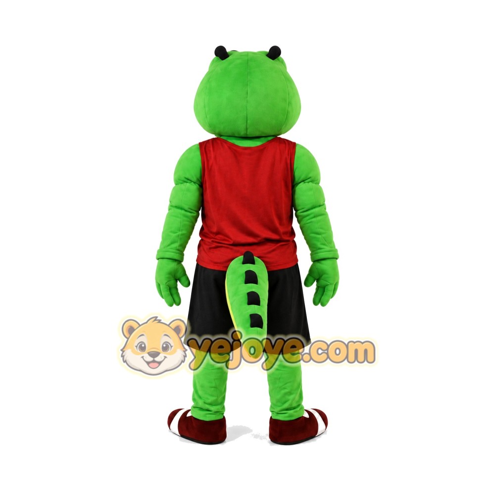 Happy Green Crocodile Mascot Costume