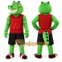 Happy Green Crocodile Mascot Costume