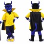 Happy Blue Devil Mascot Costume For Adult