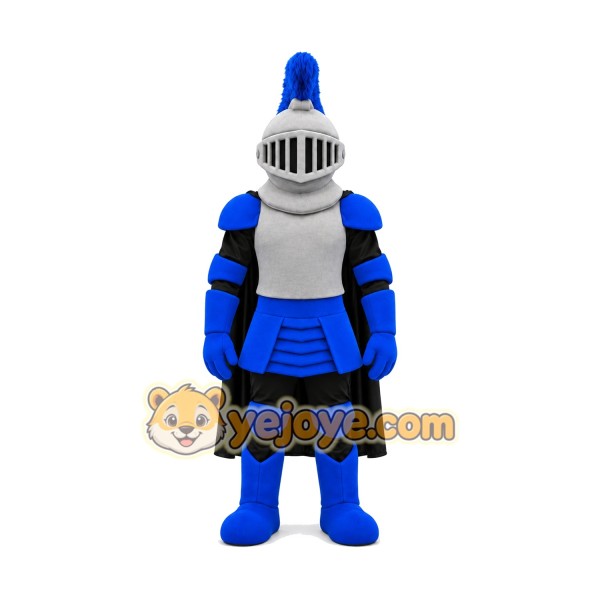 Grey Blue Knight Mascot Costume