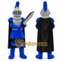 Grey Blue Knight Mascot Costume