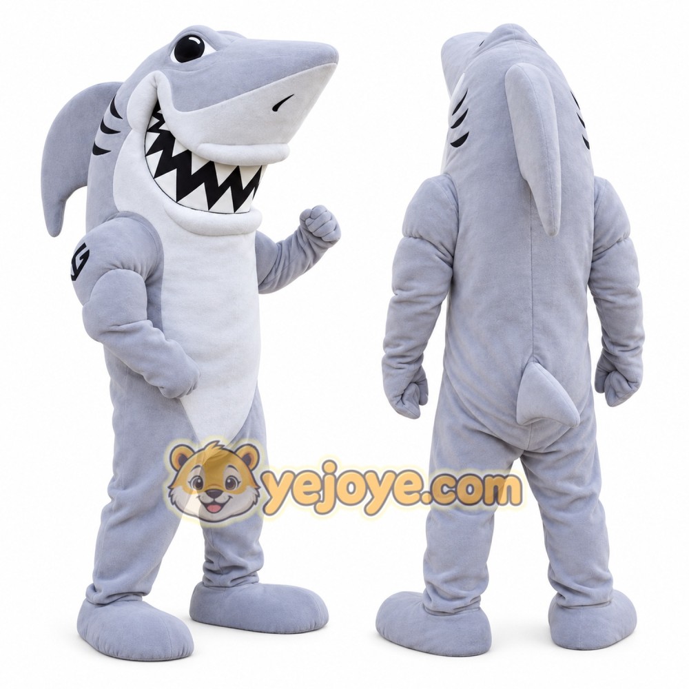 Power Shark Mascot Costume Power Shark Mascot Costume