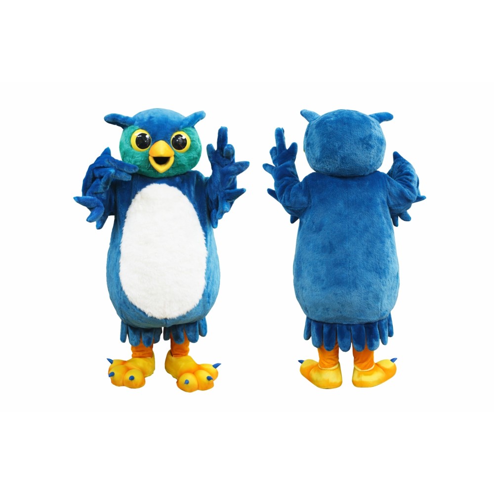 Blue Owl Mascot Costume For Adult