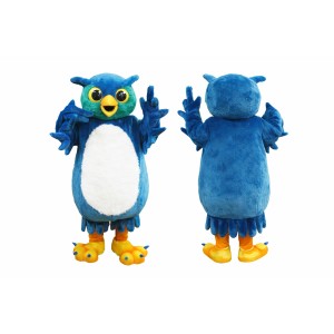 Blue Owl Mascot Costume For Adult