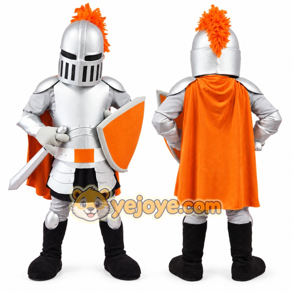 Silver Knight Mascot Costume