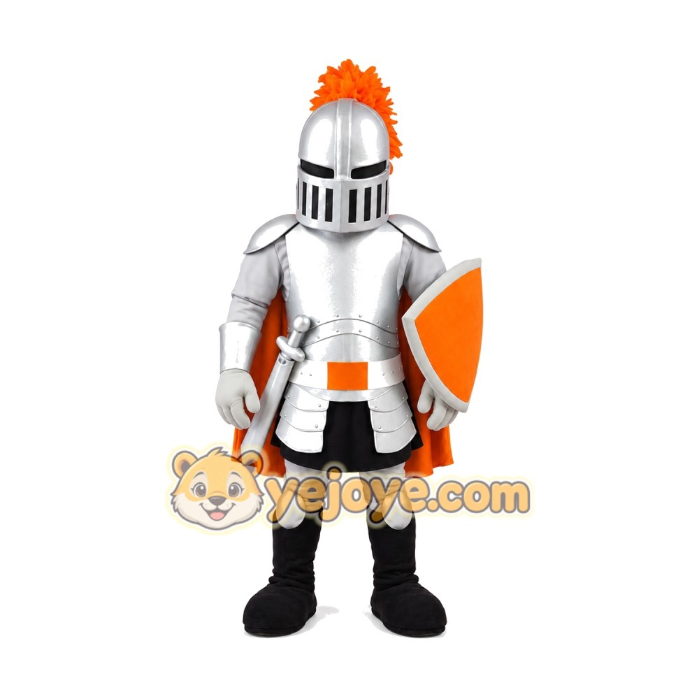 Silver Knight Mascot Costume