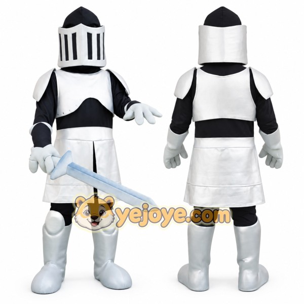 Silver & Black Knight Mascot Costume