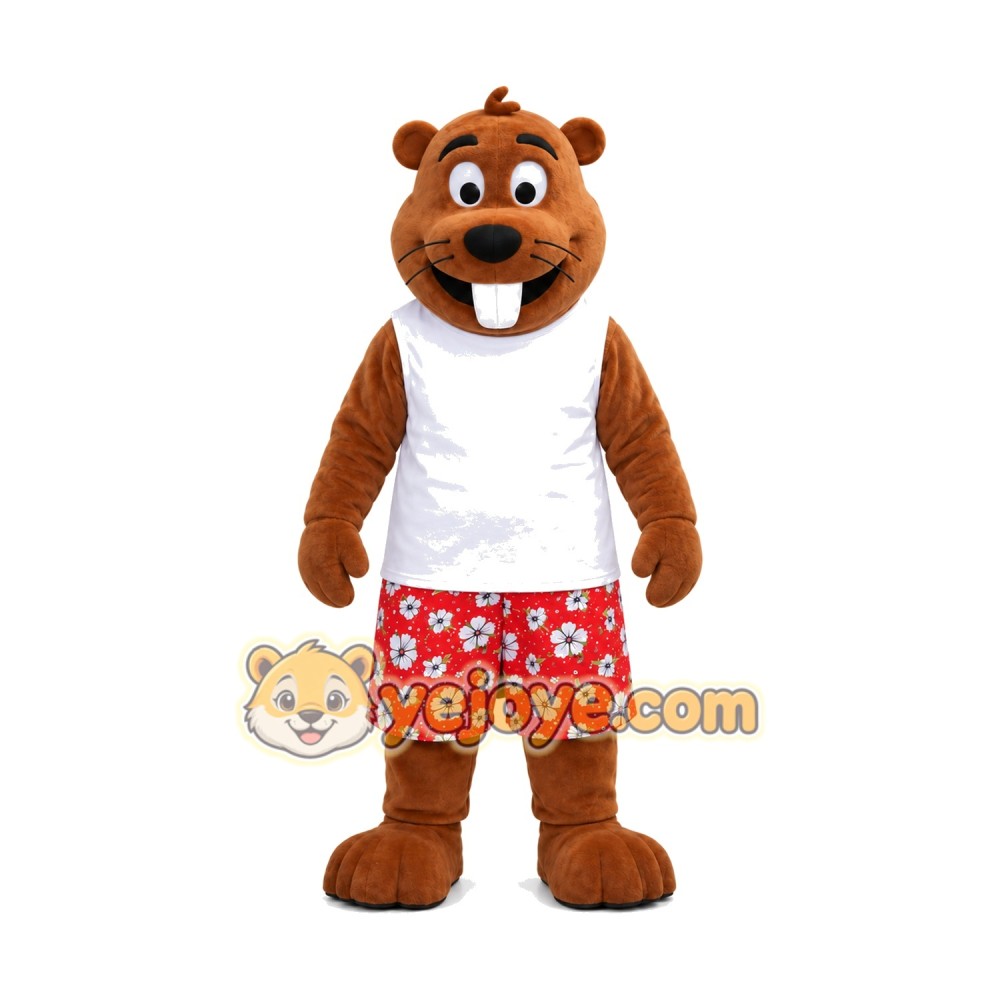 Happy Lightweight Beaver Mascot Costume Happy Lightweight Beaver Mascot Costume